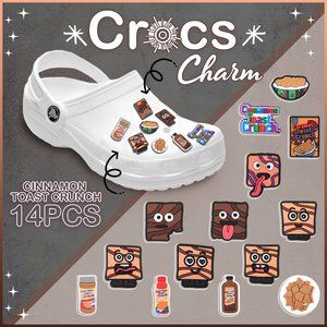 Cinnamon Toast Croc Charms Cereal 14PCS Shoes Charm for Crocs Cute Birthday Gift
